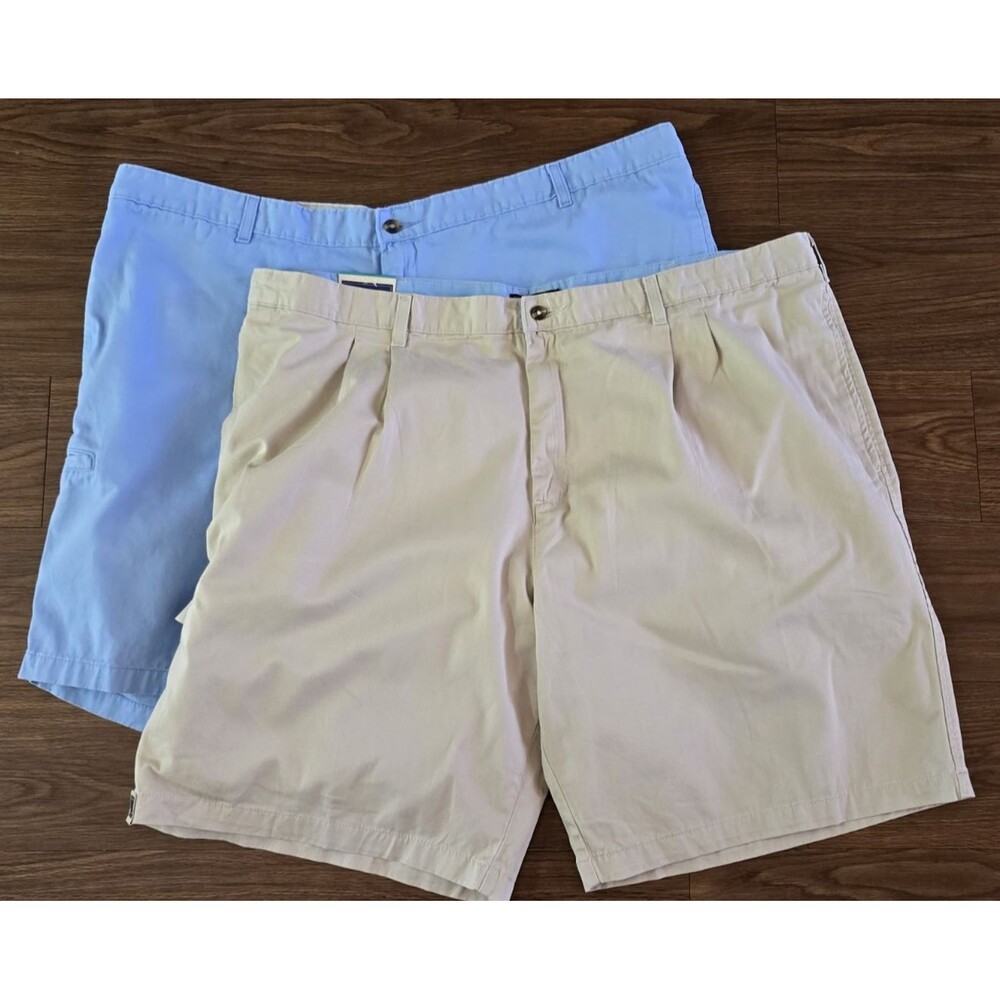 Men's Shorts- 2 Pair Saddlebred Shorts Big & Tall Size 46  Cement & Lt Blue